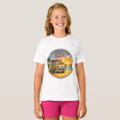 Retro 60s Hippie Beach Sunset Adventure Life Girls T-shirt (Voorkant volledig)