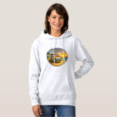 Retro 60s Hippie Beach Sunset | Adventure Van Life Hoodie (Voorkant volledig)