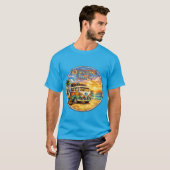 Retro 60s Hippie Beach Sunset | Adventure Van Life T-shirt (Voorkant volledig)