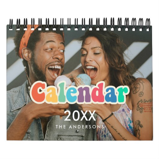 Retro 60s Hippie Fun familiefoto 2025 Kalender (Hoes)