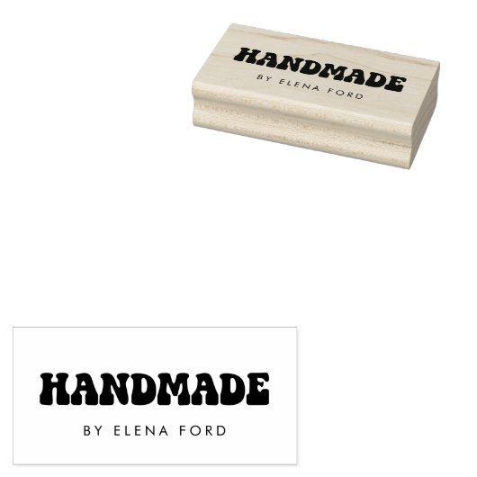 Retro 60s Hippie Fun Handgemaakt Rubberstempel (Gestempeld)