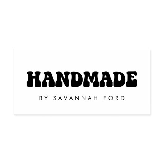 Retro 60s Hippie Fun Handgemaakt Zelfinktende Stempel (Design)