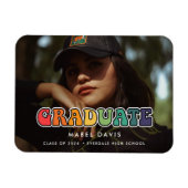 Retro 60s Hippie Fun Photo afstuderen Magneet (Horizontaal)