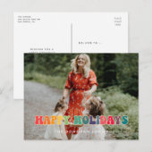 Retro 60s Hippie Fun Prettige feestdagen foto (Voorkant / Achterkant)