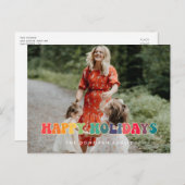 Retro 60s Hippie Fun Prettige feestdagen foto (Voorkant / Achterkant)