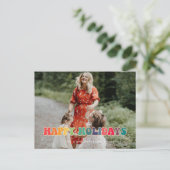 Retro 60s Hippie Fun Prettige feestdagen foto Briefkaart (Staand voorkant)