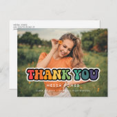 Retro 60s hippie leuk afstuderen Bedankt voor je f Briefkaart (Voorkant / Achterkant)