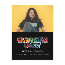 Retro 60s hippie leuke foto van afgestudeerfeest