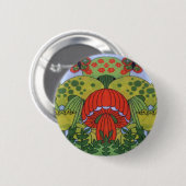  Retro 60's hippie-paddenstoel printplaat Ronde Button 5,7 Cm (Voorkant /achterkant)