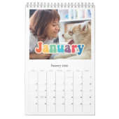 Retro 60s Hippie script familie kalender 2026 (Jan 2026)