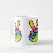 Retro 60s Hippy Peace Sign Psychedelic Koffiemok (Voorkant links)