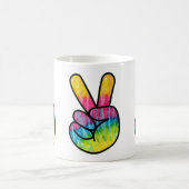 Retro 60s Hippy Peace Sign Psychedelic Koffiemok (Center)