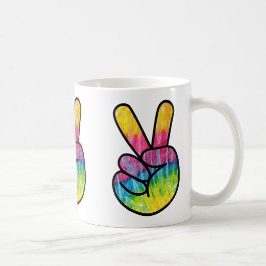 Retro 60s Hippy Peace Sign Psychedelic Koffiemok (Rechts)