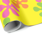 Retro 60's inpakpapier met bloemen cadeau (Rol Hoek)