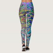 Retro 60s Jewel Tones Abstract, Persoonlijke naam Leggings (Achterkant)
