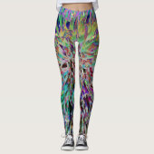 Retro 60s Jewel Tones Abstract, Persoonlijke naam Leggings (Voorkant)