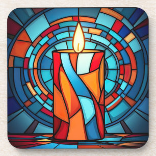 Retro 60s kerstkaars bier onderzetter