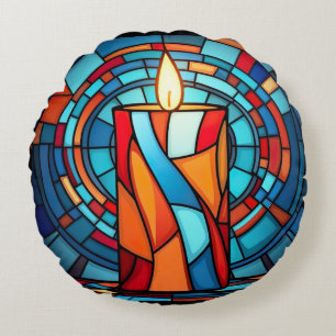 Retro 60s kerstkaars rond kussen