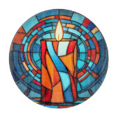 Retro 60s kerstkaars snijplank (Voorkant)