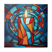 Retro 60s kerstkaars tegeltje (Voorkant)