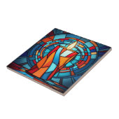 Retro 60s kerstkaars tegeltje (Zijkant)