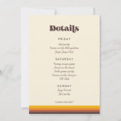 Retro 60s  kleuren Bachelorette Weekend Kaart (Achterkant)