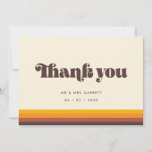 Retro 60s  kleuren bruiloft Dank je kaart (Voorkant)