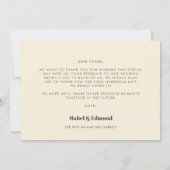 Retro 60s  kleuren bruiloft Dank je kaart (Achterkant)