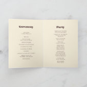 Retro 60s  kleuren bruiloft gevouwen programma (Binnen)