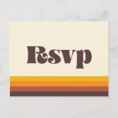 Retro 60s  kleuren bruiloft RSVP Briefkaart (Voorkant)