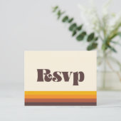 Retro 60s  kleuren bruiloft RSVP Briefkaart (Staand voorkant)