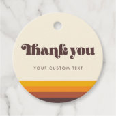 Retro 60s  kleuren Dank u Bedankjes Labels (Voorkant)