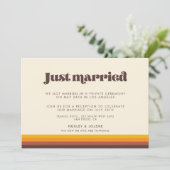 Retro 60s kleuren Gewoon gehuwde aankondiging (Staand voorkant)