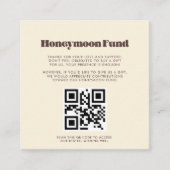 Retro 60s  kleuren Honeymoon code QR Informatiekaartje (Voorkant)