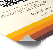 Retro 60s  kleuren Honeymoon code QR Poster (Hoek)