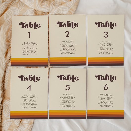 Retro 60s  kleuren kaarten met kaarten