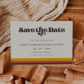 Retro 60s kleuren Sparen de datumuitnodiging Save The Date