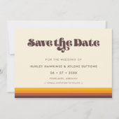 Retro 60s kleuren Sparen de datumuitnodiging Save The Date (Voorkant)