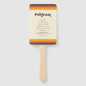 Retro 60s  kleuren trouwprogramma handwaaier (Achterkant)