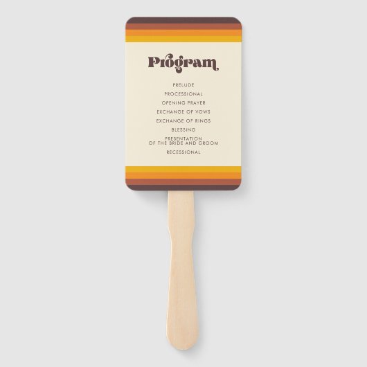 Retro 60s  kleuren trouwprogramma handwaaier (Achterkant)
