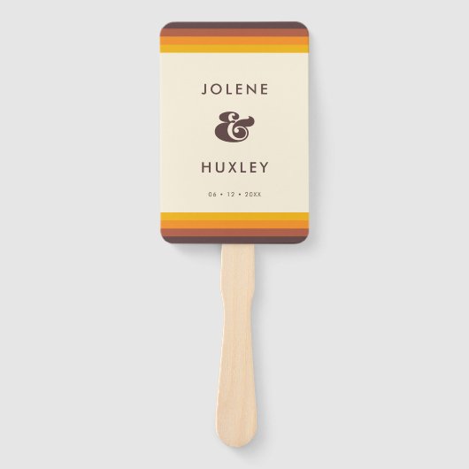 Retro 60s  kleuren trouwprogramma handwaaier (Voorkant)