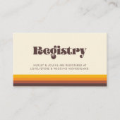 Retro 60s  kleuren trouwregistratiekaart informatiekaartje (Voorkant)