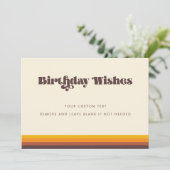 Retro 60s  kleuren Verjaardagbouwkaart Save The Date (Staand voorkant)