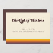 Retro 60s  kleuren Verjaardagbouwkaart Save The Date (Voorkant / Achterkant)