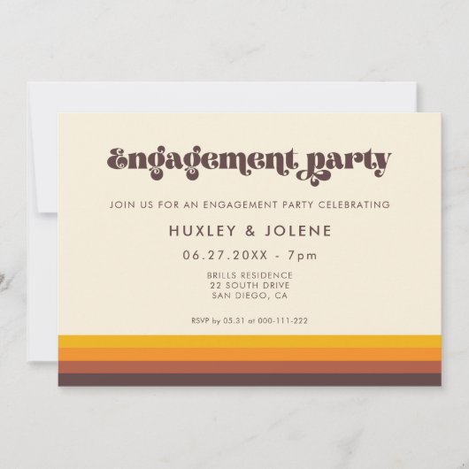 Retro 60s  kleuren verlofpartij kaart (Voorkant)