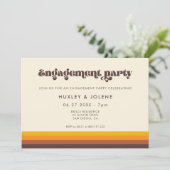 Retro 60s  kleuren verlofpartij kaart (Staand voorkant)