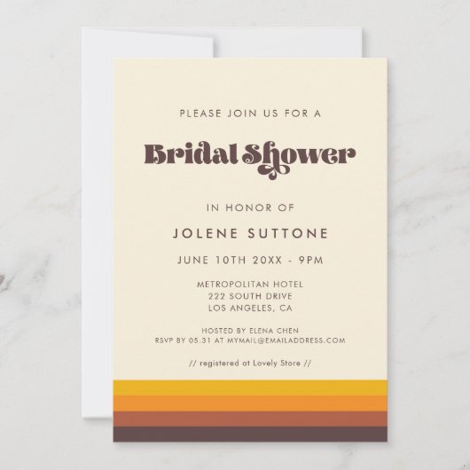 Retro 60s kleuren Vrijgezellenfeest Kaart (Voorkant)