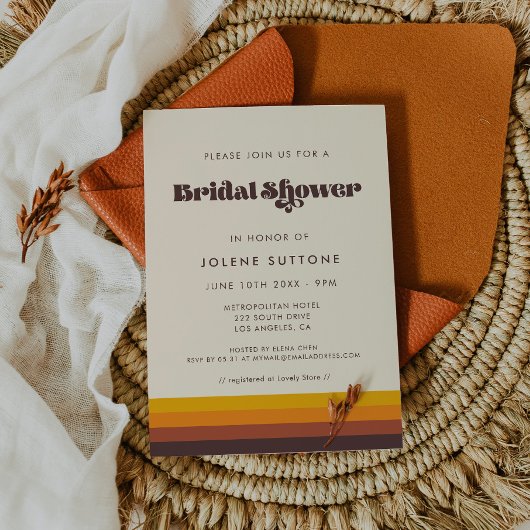 Retro 60s  kleuren Vrijgezellenfeest Kaart