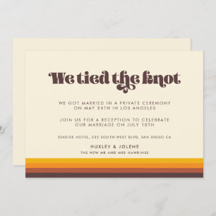 Retro 60s  kleuren We hebben de knoop vastgemaakt Kaart