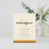 Retro 60s  kleurendrukuitnodiging voor douche briefkaart (Staand voorkant)